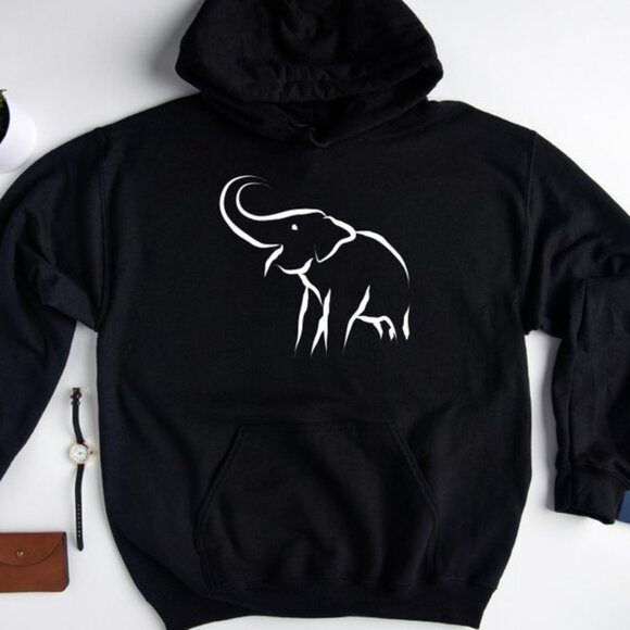 Elephant Hoodie, Elephant Lover Gift, Elephant Sweatshirt, Elephant Hoodie - Picture 1 of 1